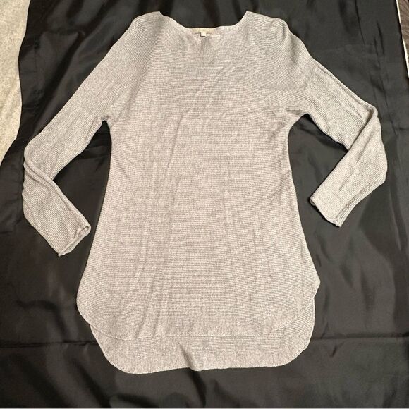 Joan Vass Gray Rayon blend tunic round neck sweater size medium - Picture 4 of 11